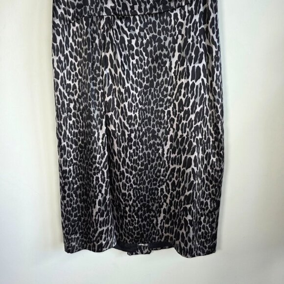 Nanette Lepore Ever More 100% Silk Leopard Print Black Lined Dress Sz 6 - Picture 12 of 12